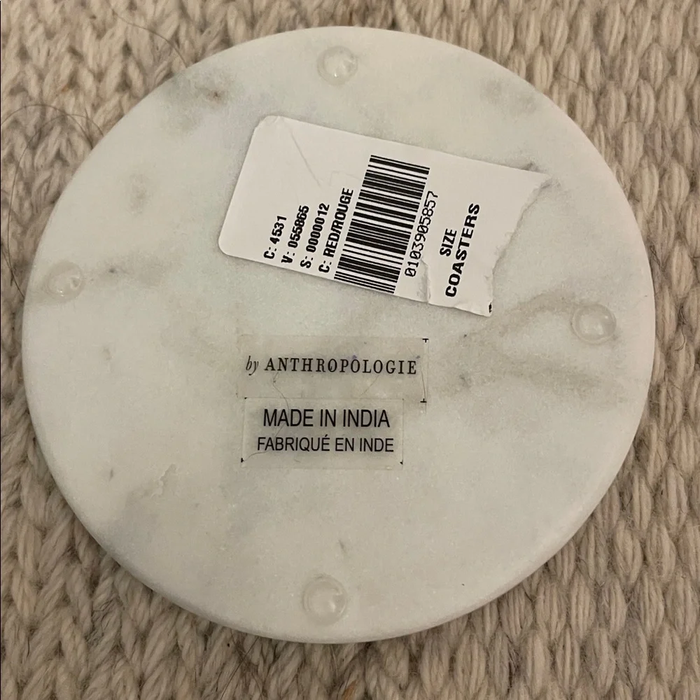 Marble Coaster with Gold Carrot Inlay from Anthropologie